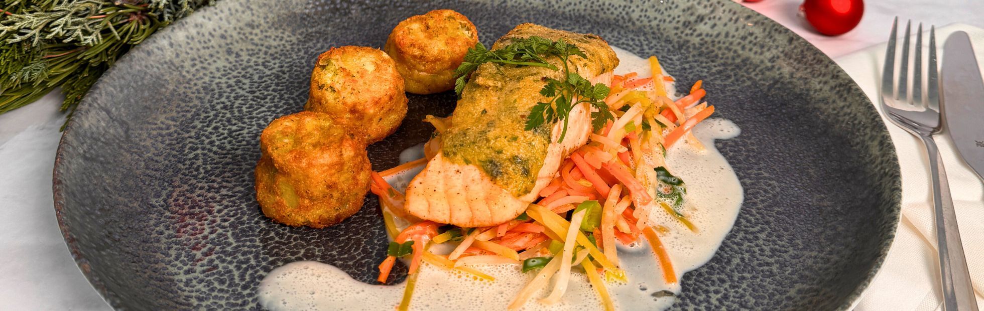 11er Mini Rösti-Gratin Broccoli mit Lachs und Gemüse