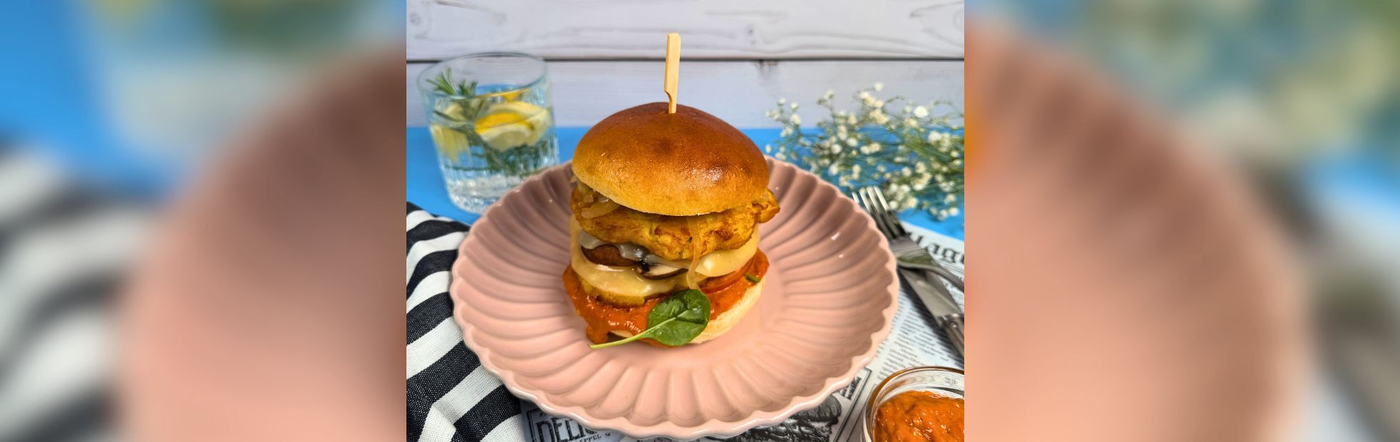 Smashed Rösti-Cheese Burger con campignon