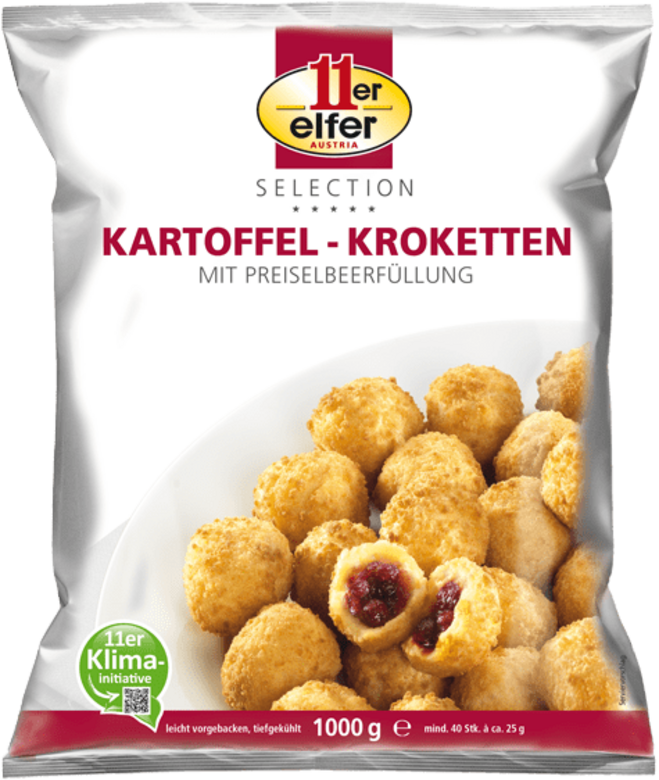 11er Kartoffel-<br>Kroketten mit Preiselbeerfüllung