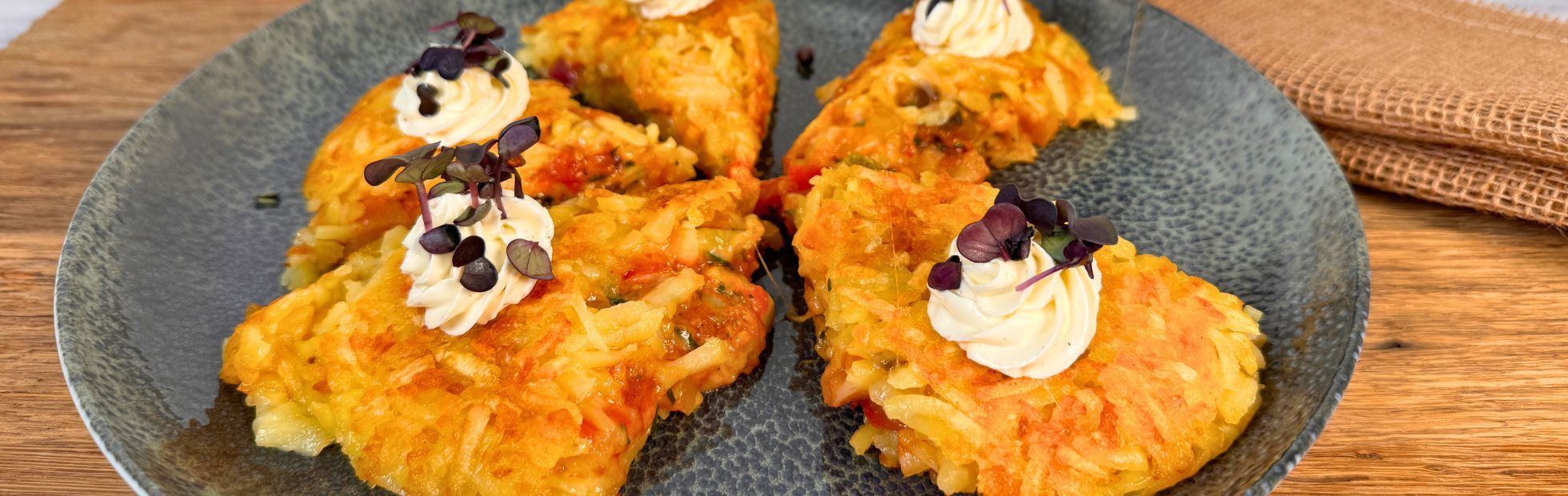 11er Rösti-Torte mit mediterranem Gemüse