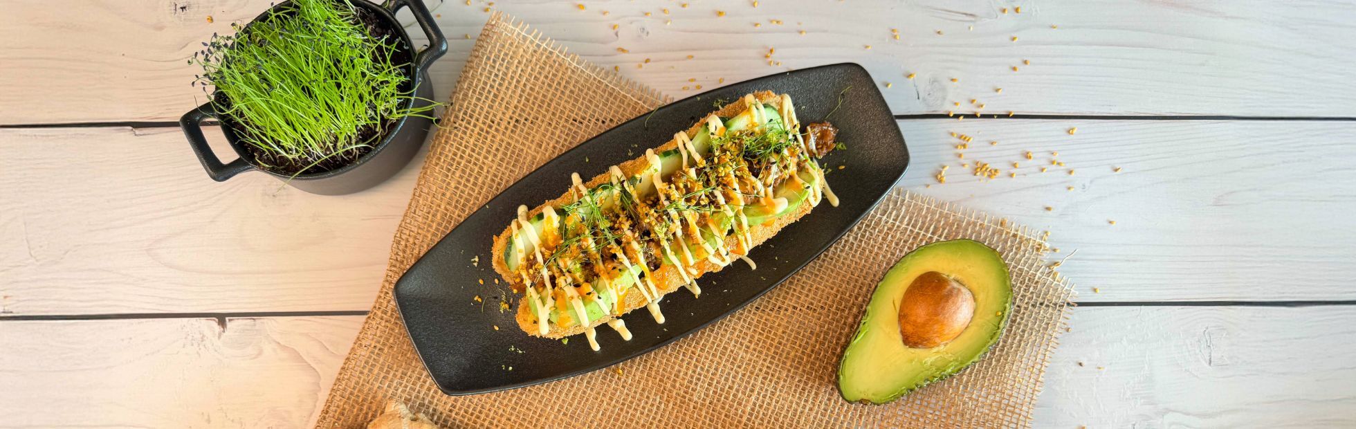 11er Rösti-Hot Dog con salsa di macinato asiatico con kimchi