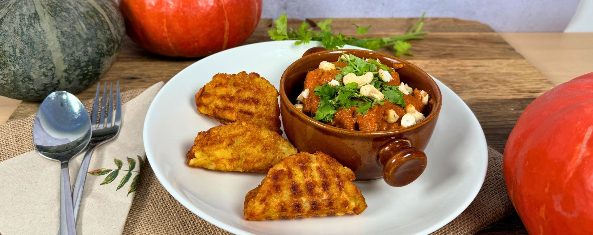 11er Knusper Rösti-Taco mit Gemüse-Tofu-Dahl