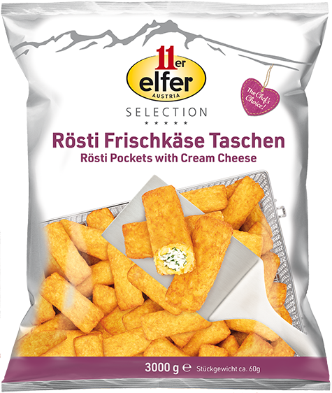 11er gevulde Rösti Pockets, met roomkaas en kruiden