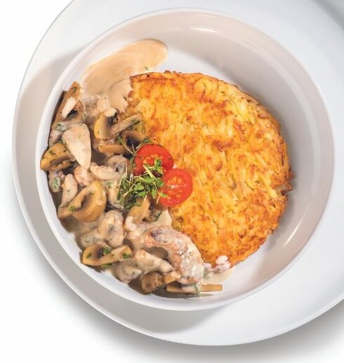11er Rösti-Kartoffeln | mit veganem Champignon-Geschnetzelten Image