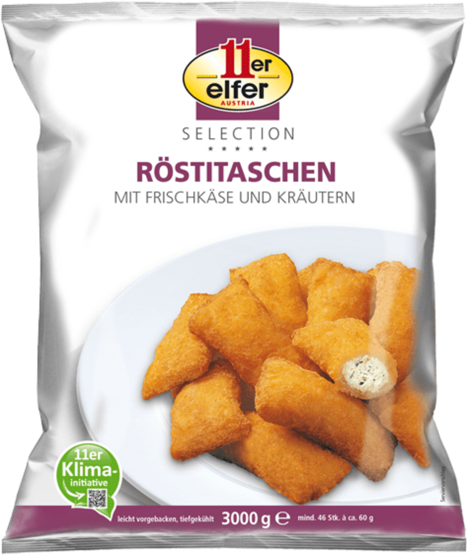11er Röstitaschen, mit Frischkäse und Kräutern