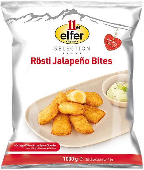 11er Rösti-Snack Cheddar e Jalapeño