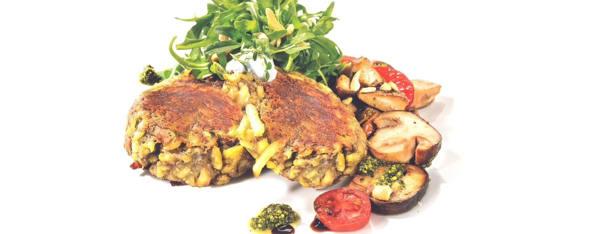 11er Rösti Potatoes | protein patties with French horn mushrooms Duxelles