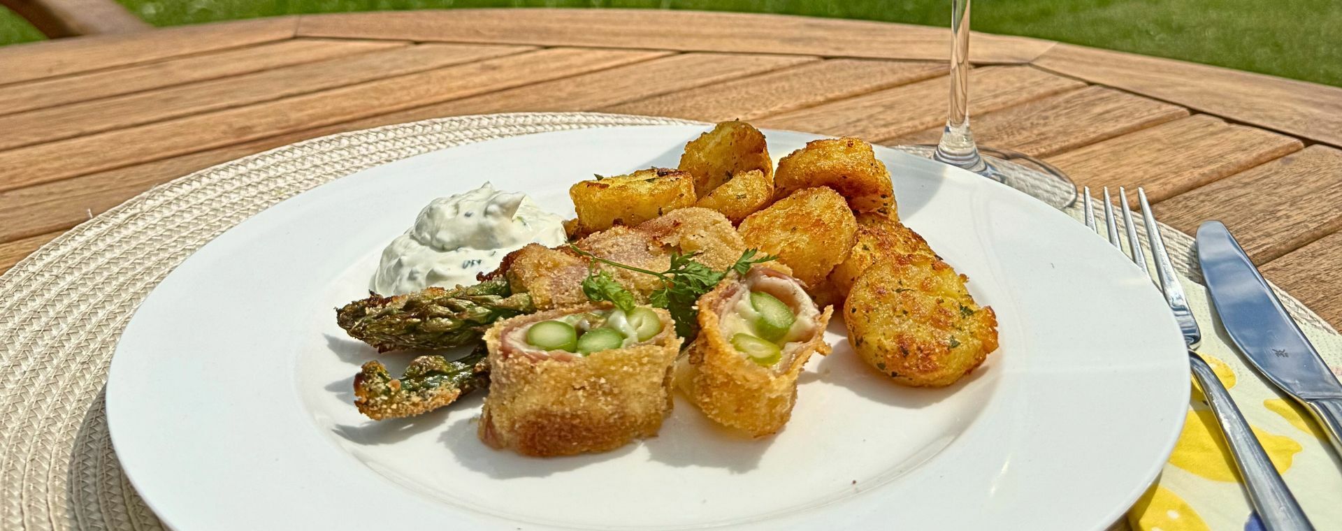 11er Mini Rösti mit Spargel Cordon Bleu vom Grill