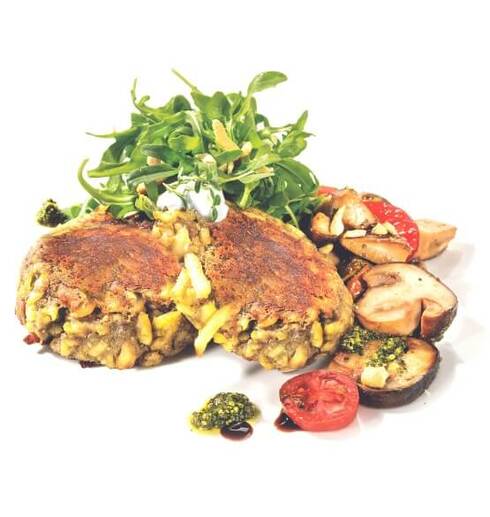 11er Rösti Potatoes | protein patties with French horn mushrooms Duxelles Image