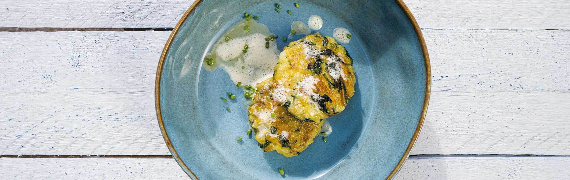 Rösti cheese dumplings with brown butter